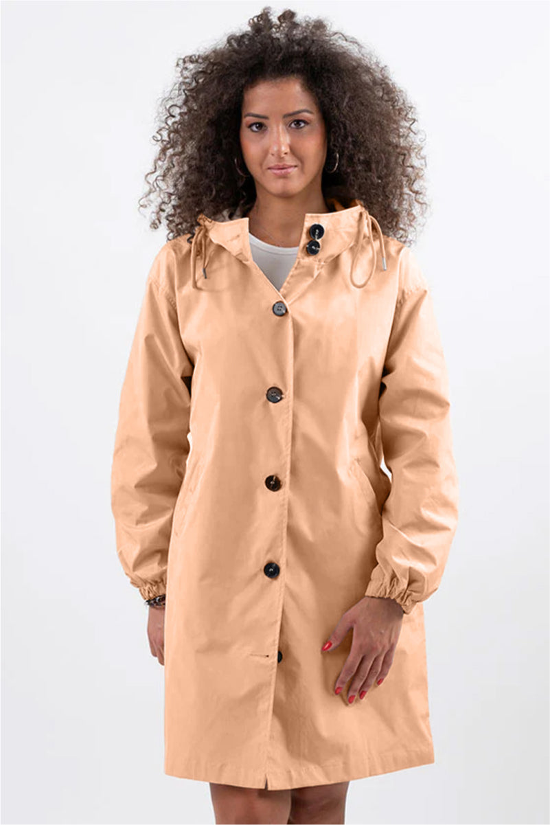 Astrid | Oversized Water-Resistant Windbreaker in Vibrant Red