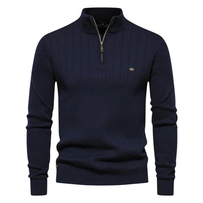 Beckett | Navy Ribbed Premium Everyday Comfort Sweater