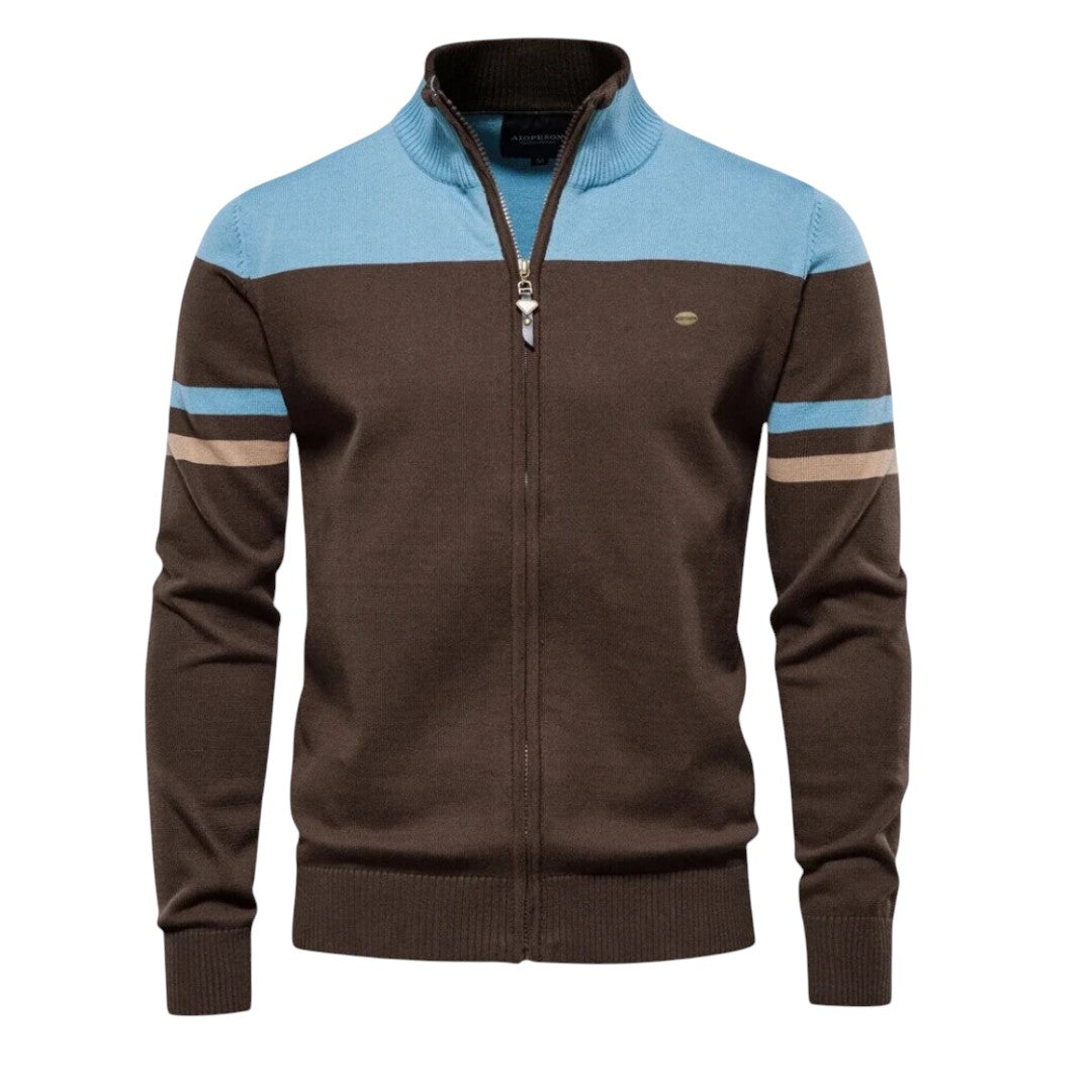 Bastien | Grey Zip-Up Classic Warm Elegance Sweater