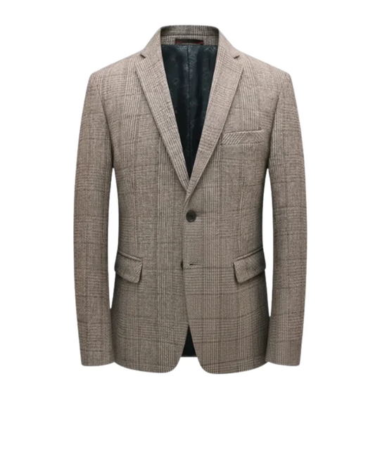 Benedetto | Premium Classic Blazer in Beige Herringbone