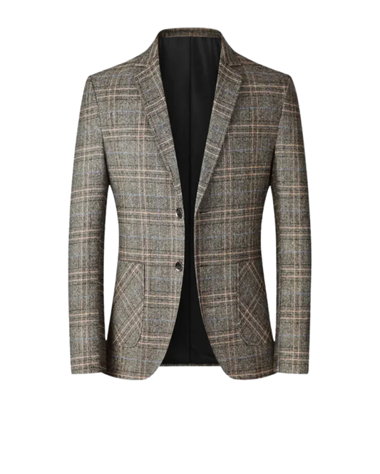 Beckett | Grey Plaid Premium Tailored Jacket