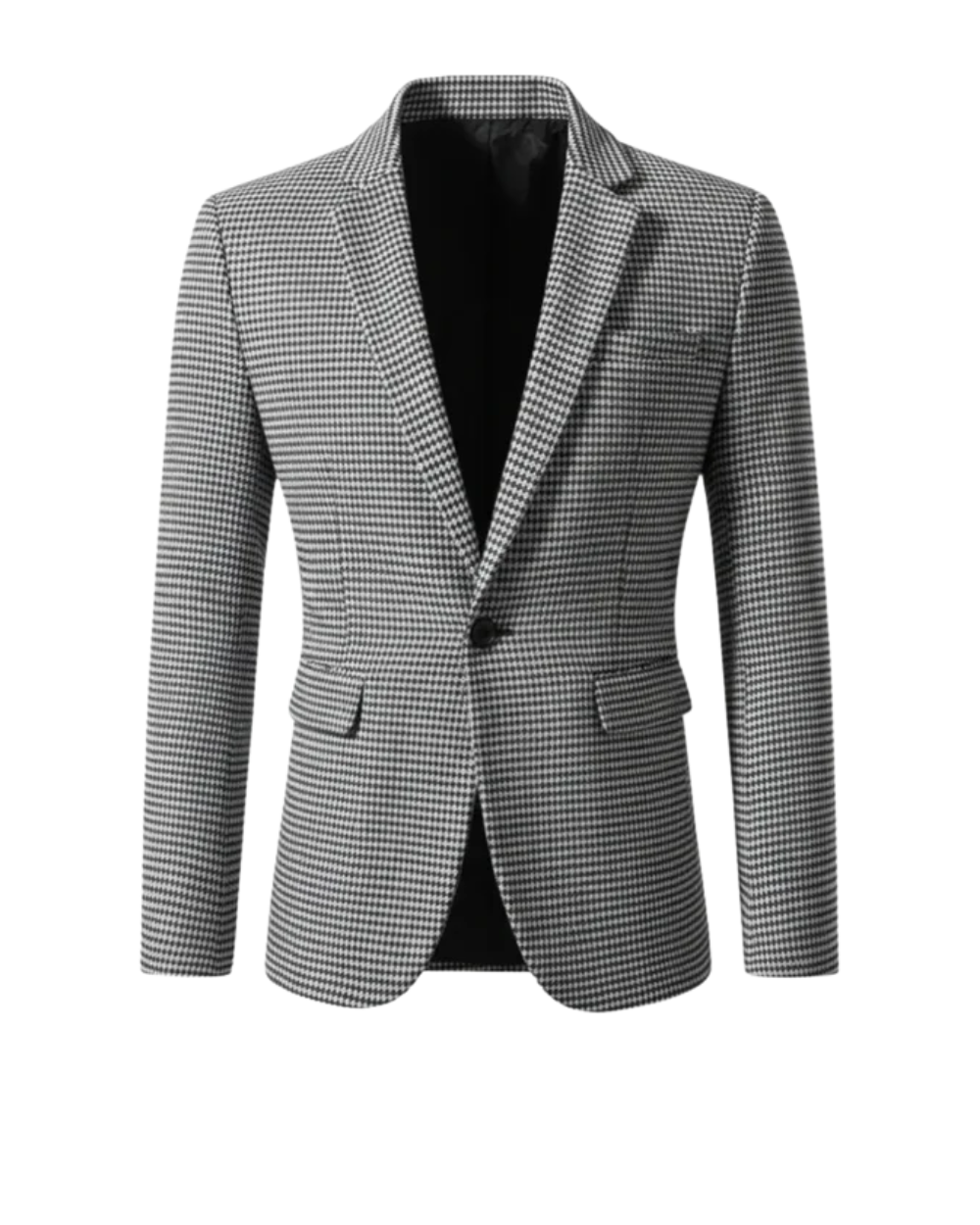Beckett | Grey Houndstooth Refined Tailored Blazer
