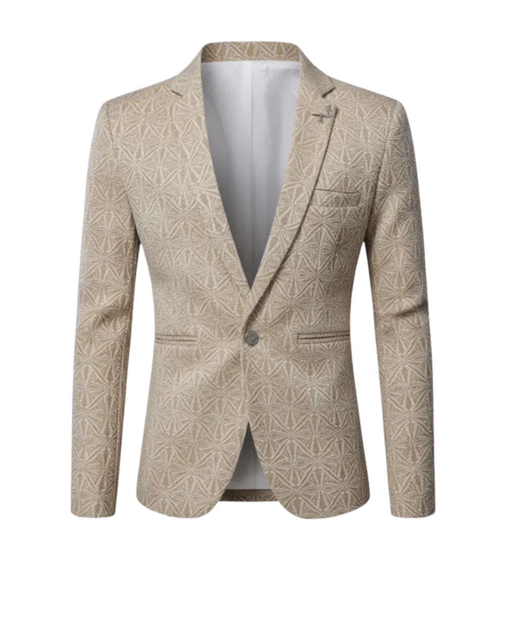 Benedict | Beige Embroidered Timeless Structured Blazer