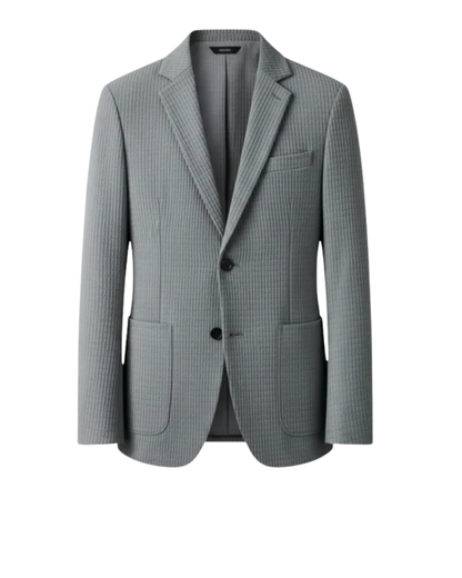 Asher | Grey Ribbed Classic Tailored Blazer