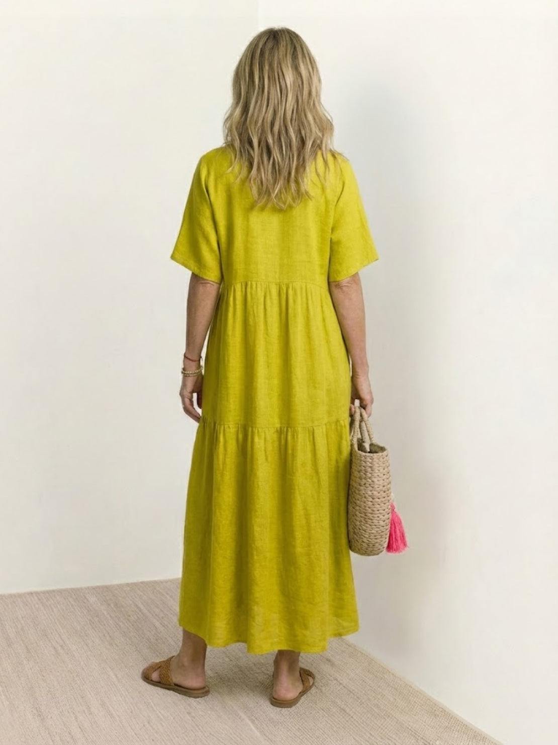 Willow | Terracotta Women's Boho V Neck Tiered Maxi Dress