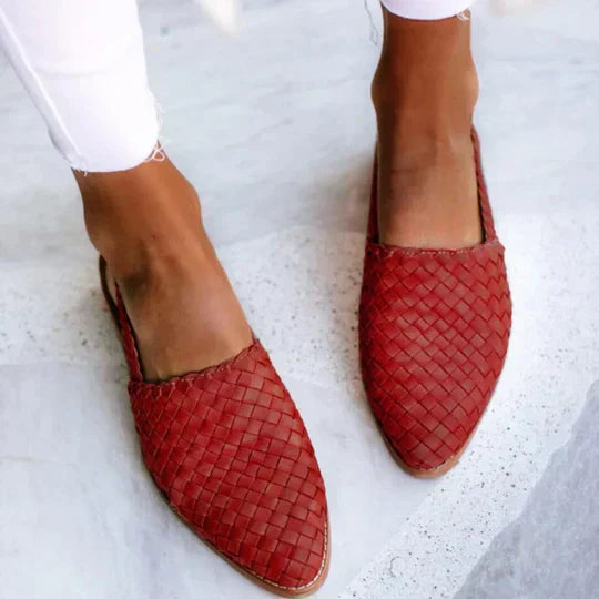 Aria | Tan Woven Artisan Crafted Flat Sandals