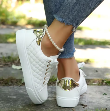 Calantha | White Quilted Comfort Walkers