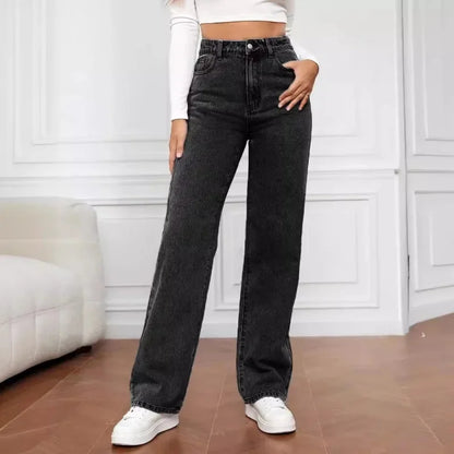 Astrid | Women's High Waist Wide Leg Light Blue Denim Jeans