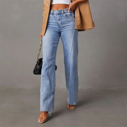 Astrid | Light Wash Women's Classic Straight Leg Denim Jeans