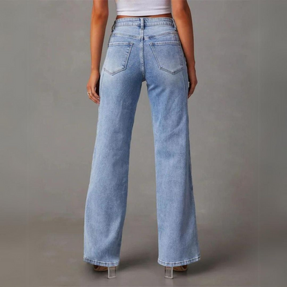 Astrid | Light Wash Women's Classic Straight Leg Denim Jeans