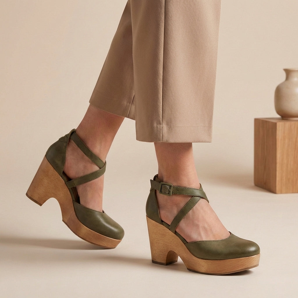 Astrid | Women's Black Block Heel Strap Platform Heels