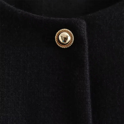 Alethea | Women's Cropped Beige Button Front Bomber Jacket