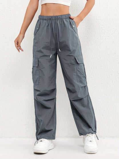 Astrid | Women's Soft Blush Cargo Pocket Drawstring Casual Pants