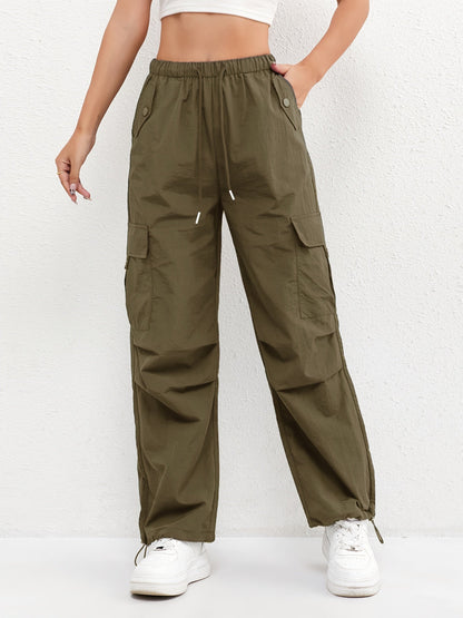 Astrid | Women's Soft Blush Cargo Pocket Drawstring Casual Pants