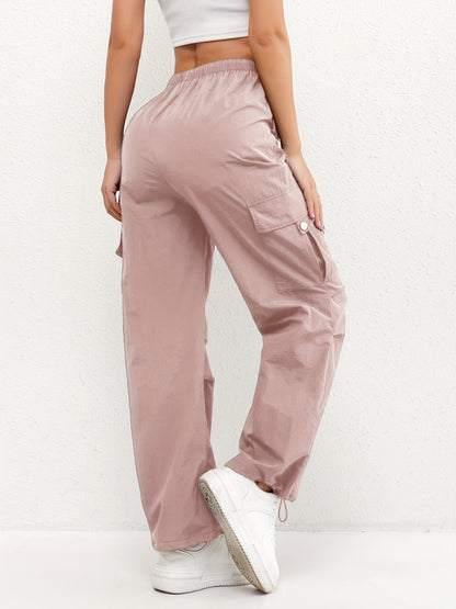 Astrid | Women's Soft Blush Cargo Pocket Drawstring Casual Pants
