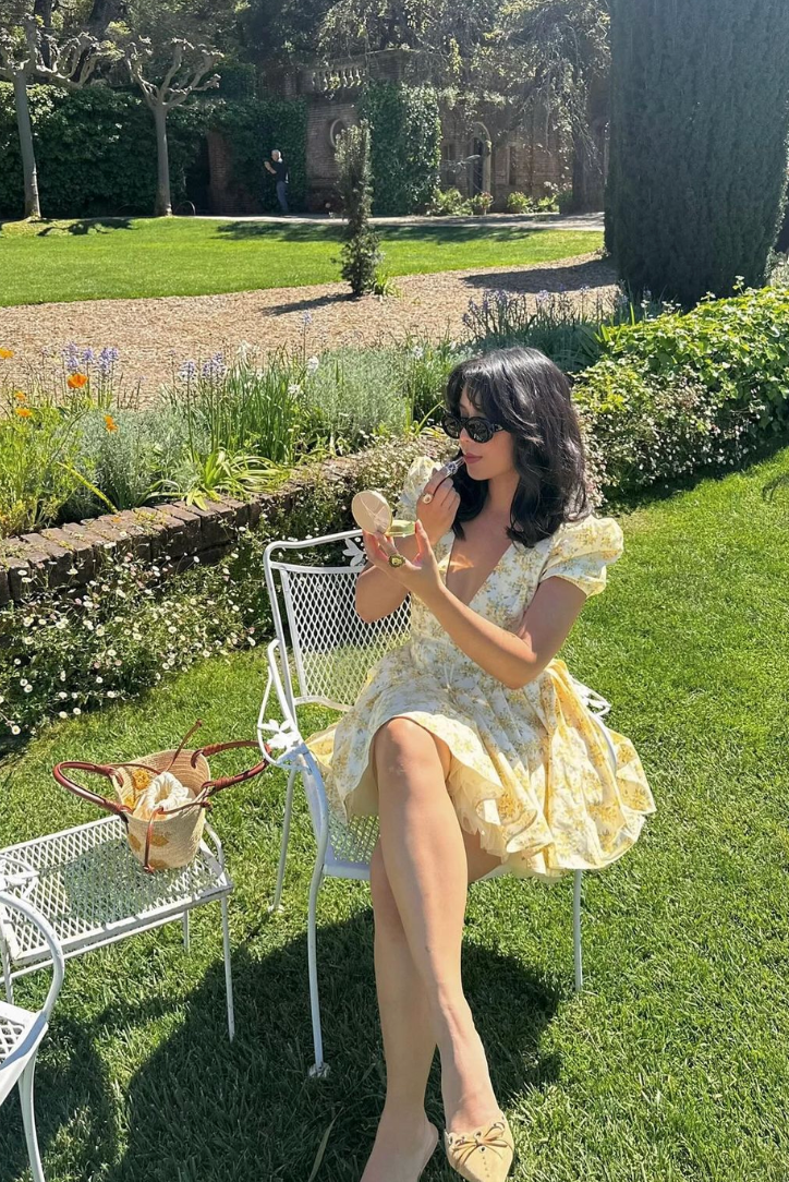Alethea | Women’s Floral A Line Puff Sleeve Mini Dress in Soft Yellow