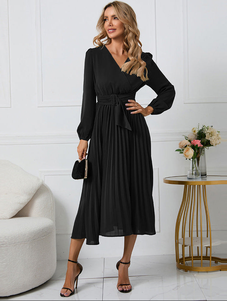 Astrid | Women's Long Sleeve Emerald Midi Wedding Guest Dress