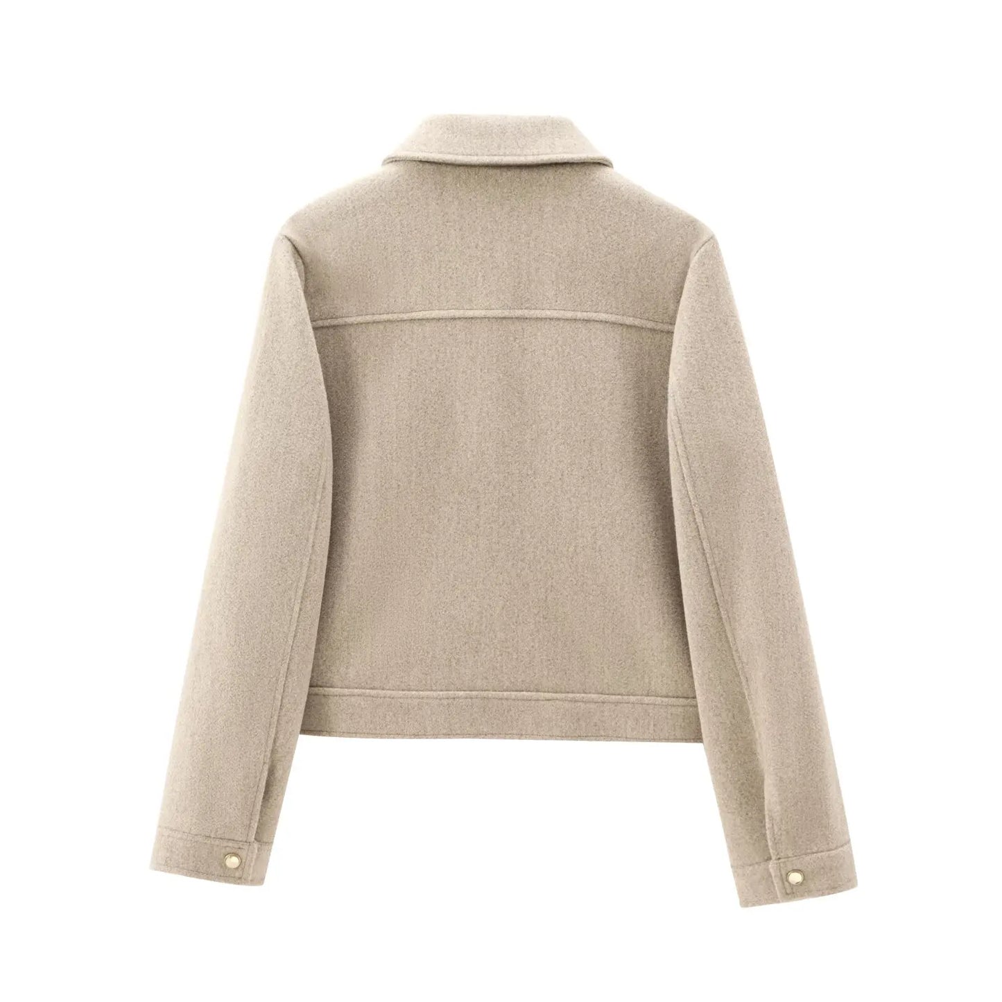 Women's Cropped Brown Zip Up Bomber Jacket