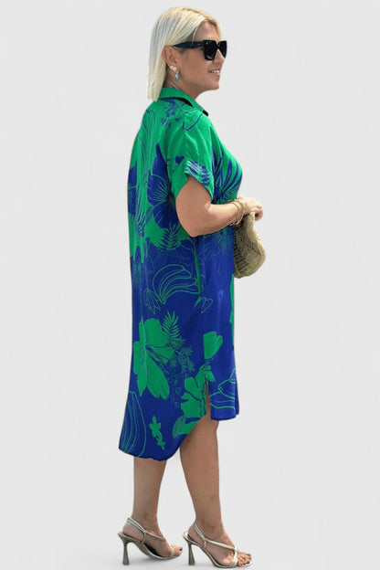 Calista | Vibrant Pink Floral Comfortable Dress