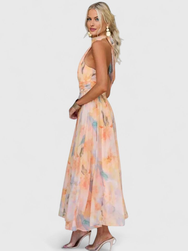 Calantha | Elegant Floral Sophisticated Midi Dress