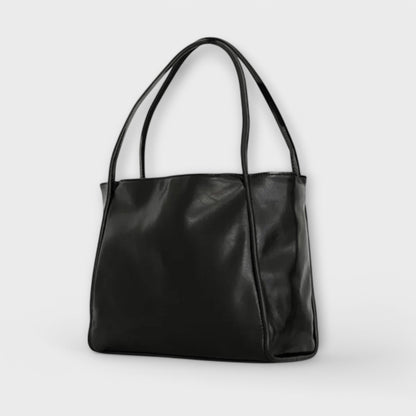 Astrid | Women’s Classic Black Leather Everyday Carry Handbag Style